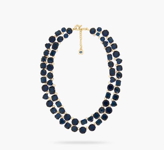 OCEAN BLUE DIAMANTINE LUXURIOUS DOUBLE-ROW NECKLACE