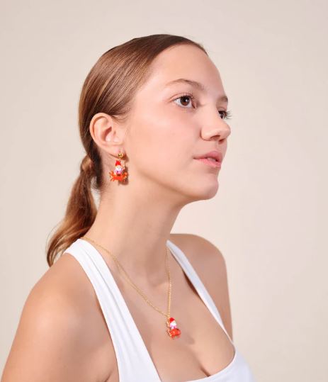 Garden gnome and red crab post earrings