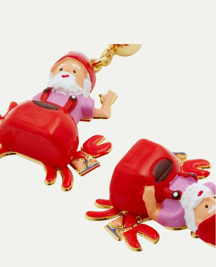 Garden gnome and red crab post earrings