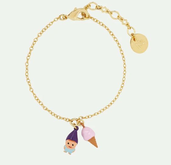 Garden gnome and gelato fine bracelet