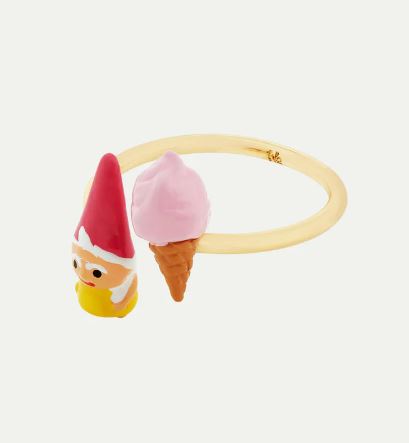 Garden gnome and gelato adjustable ring