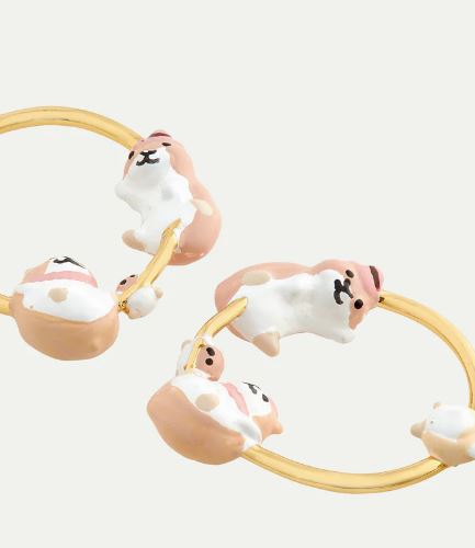 Hamster family post earrings