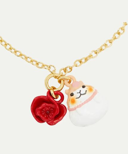 Hamster and poppy fine bracelet