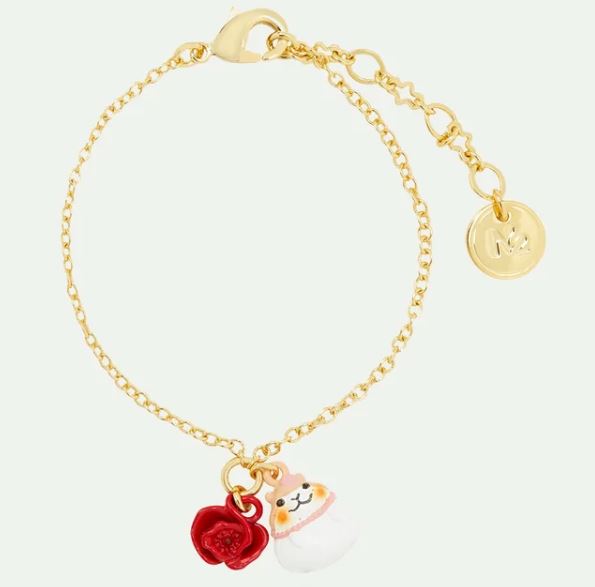 Hamster and poppy fine bracelet