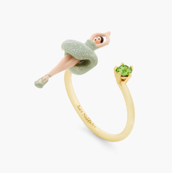 Adjustable ring MINI PAS DE DEUX Green - Exclu Asie