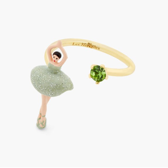 Adjustable ring MINI PAS DE DEUX Green - Exclu Asie