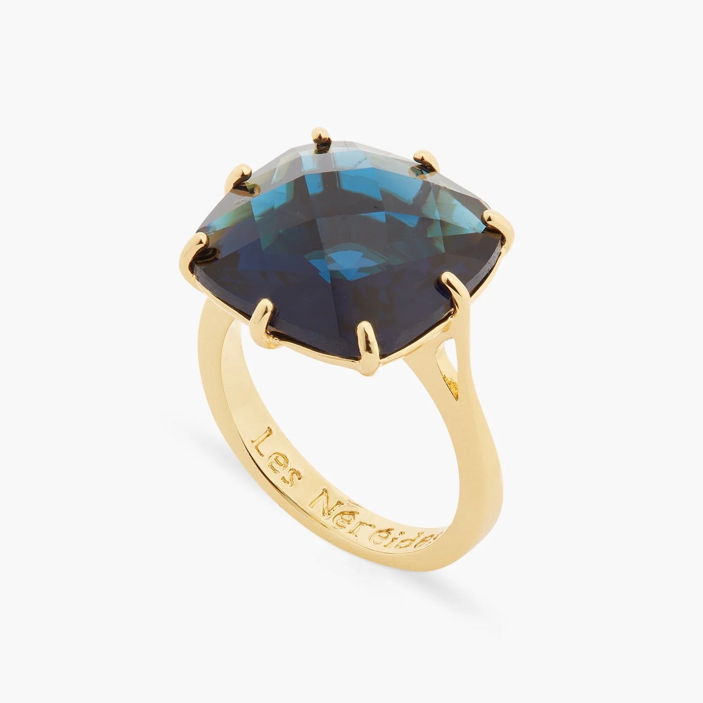 OCEAN BLUE DIAMANTINE SQUARE SOLITAIRE RING