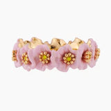 PINK FLOWERS AND GOLDEN PISTILS THIN RING