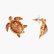 TURTLES AND SPECKLED SHELLS CLIP-ON EARRINGS